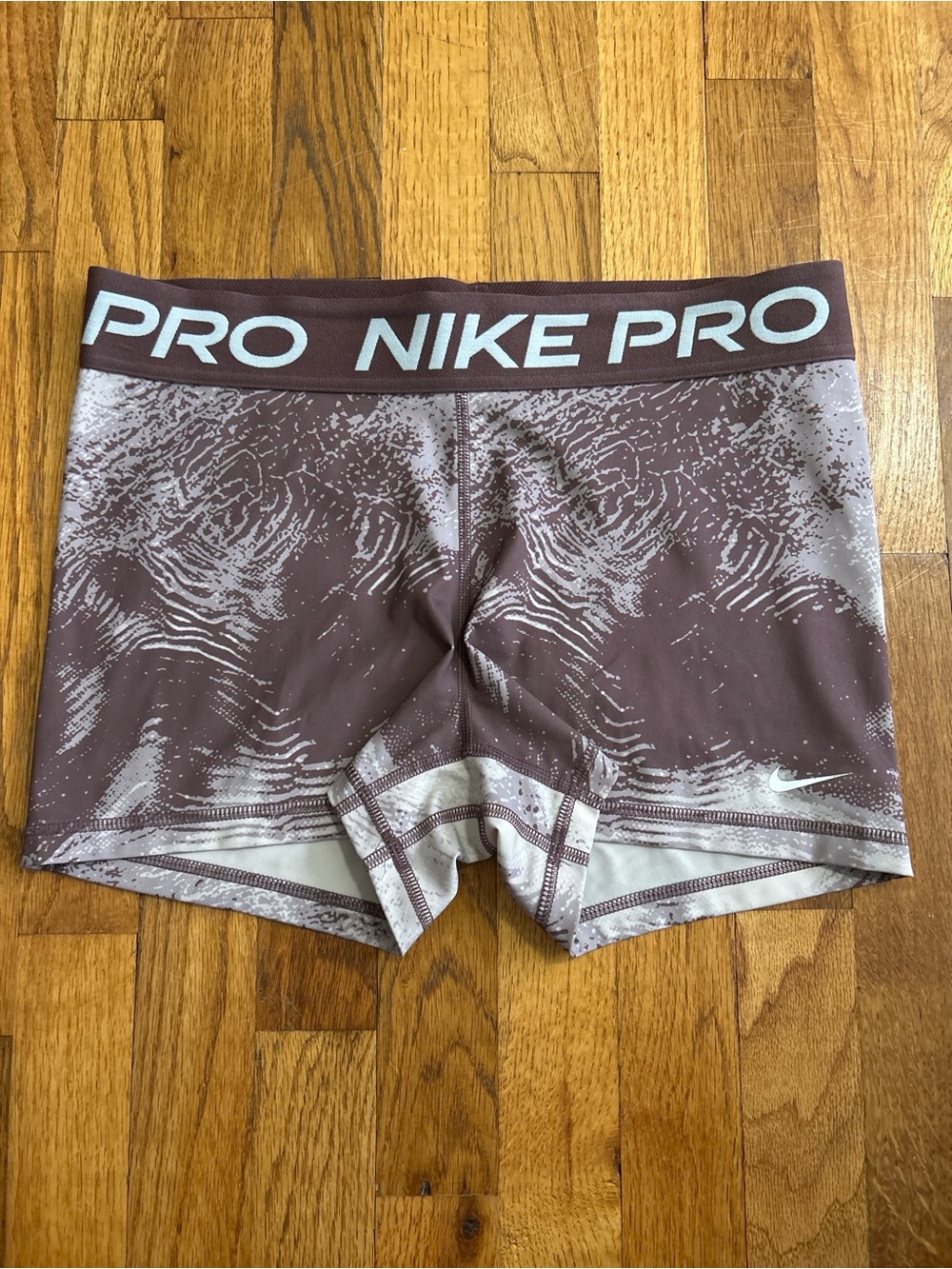 Nike Pro Printed 3" Compression Spandex Shorts Plum Brown Purple - Size Large